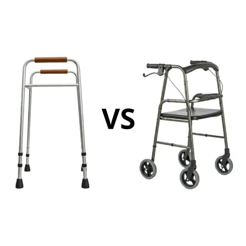 andador estándar frente a rollator