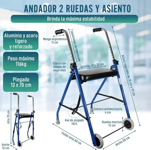 Andador de dos ruedas Ortoprime